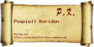 Pospisil Koridon névjegykártya